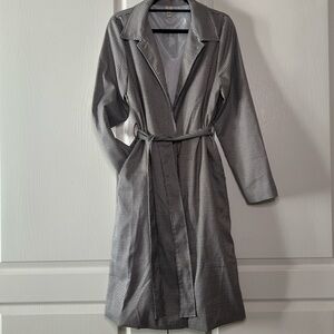 J.O.A. Brown and White Checkered Trench Coat